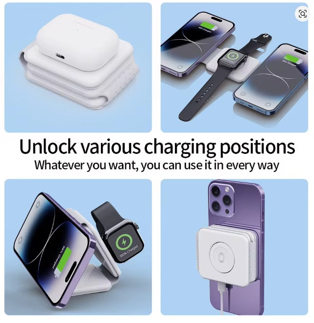 Cargador inalámbrico 3 en 1