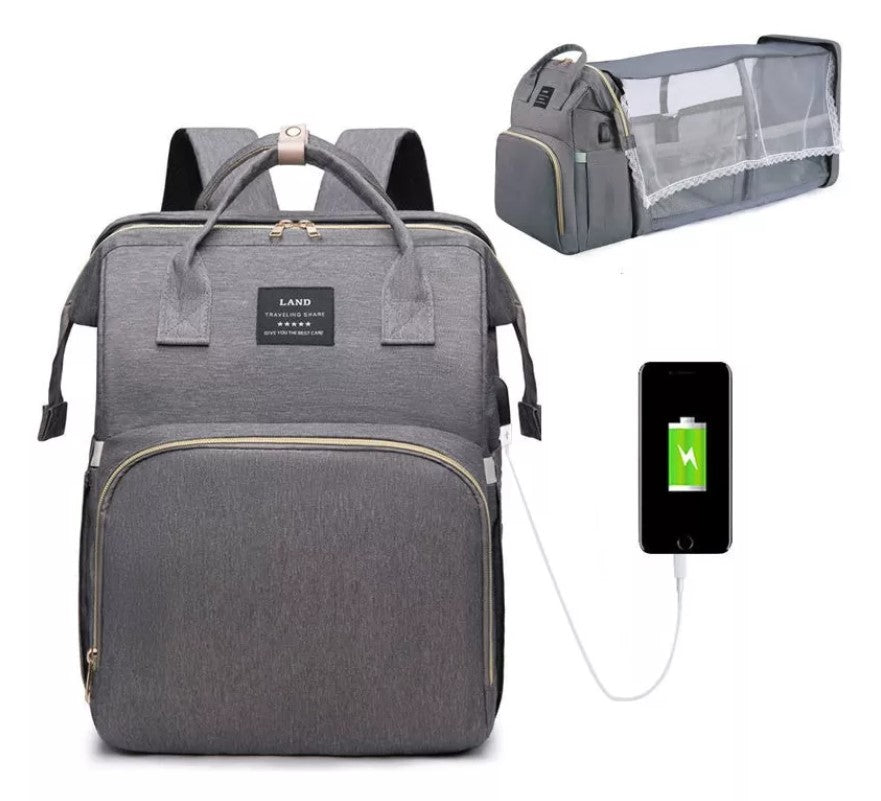 Cuna mudador 3 en 1 Gris