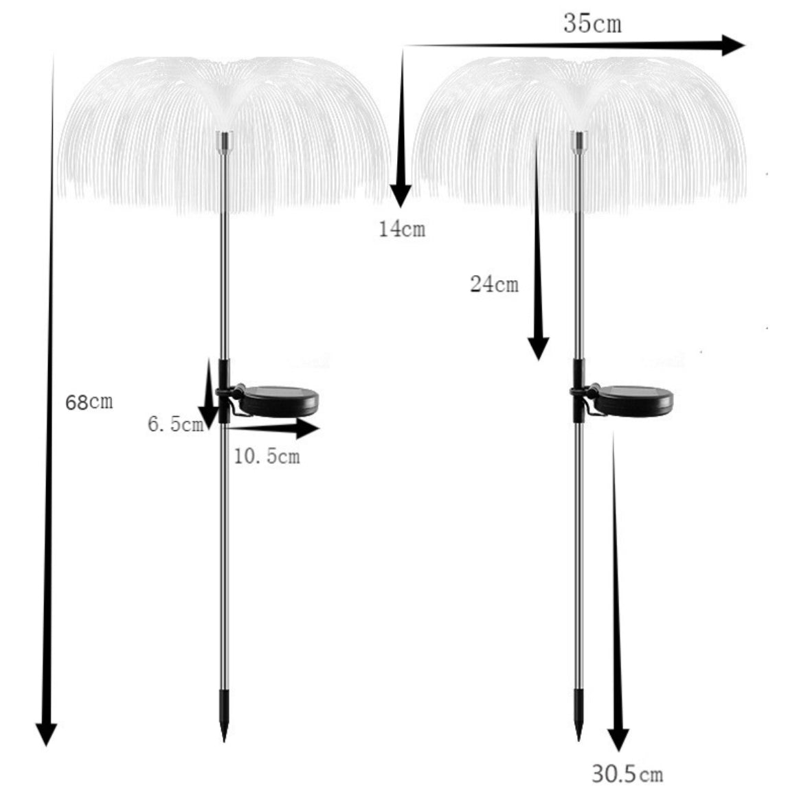Pack 2 Estacas Medusas Solares Multicolor