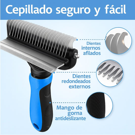 Cepillo 2 en 1 Antinudo y Deslanador