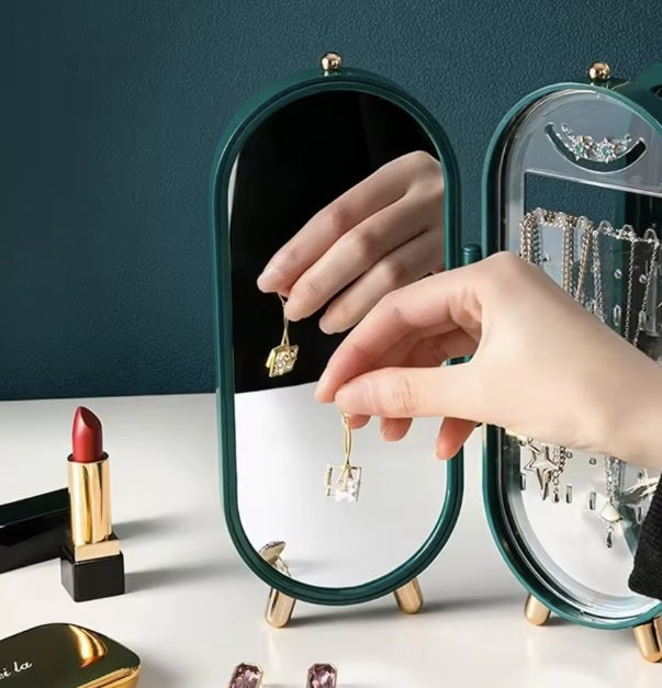 JOYERO ORGANIZADOR PLEGABLE CON ESPEJO