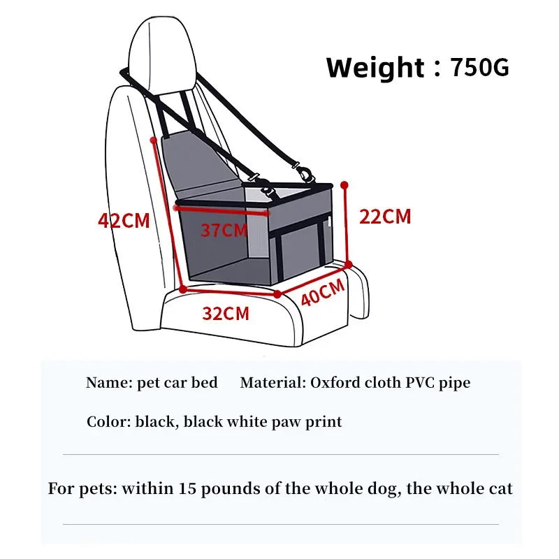 Asiento de Seguridad Portátil para Mascotas impermeable
