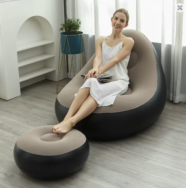 Sofa Inflable Con Reposa Pies