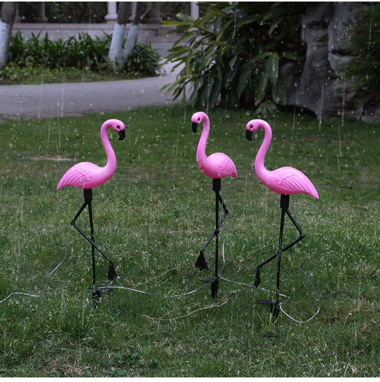 Lámpara solar LED de flamenco