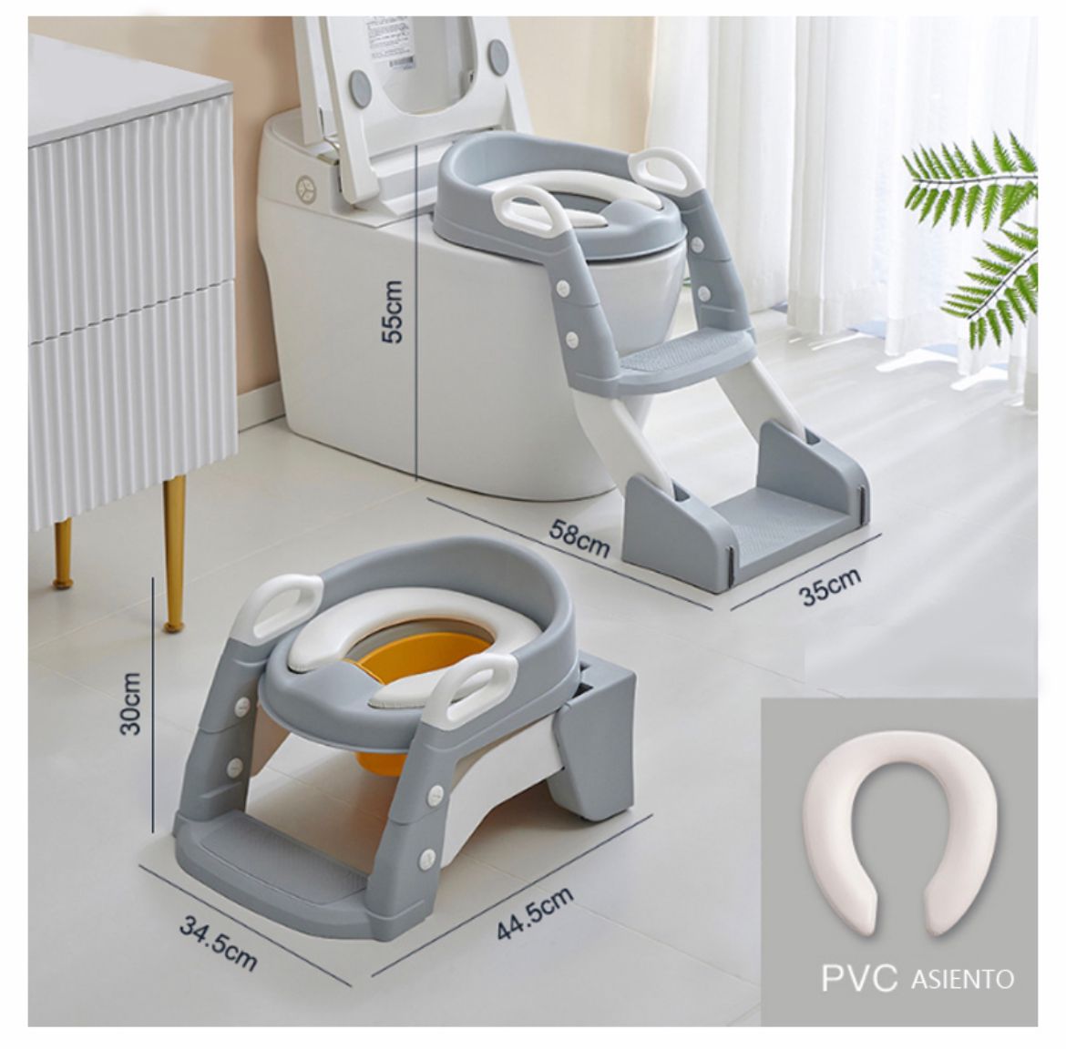 Asiento Adaptador Escalera Inodoro 3en1